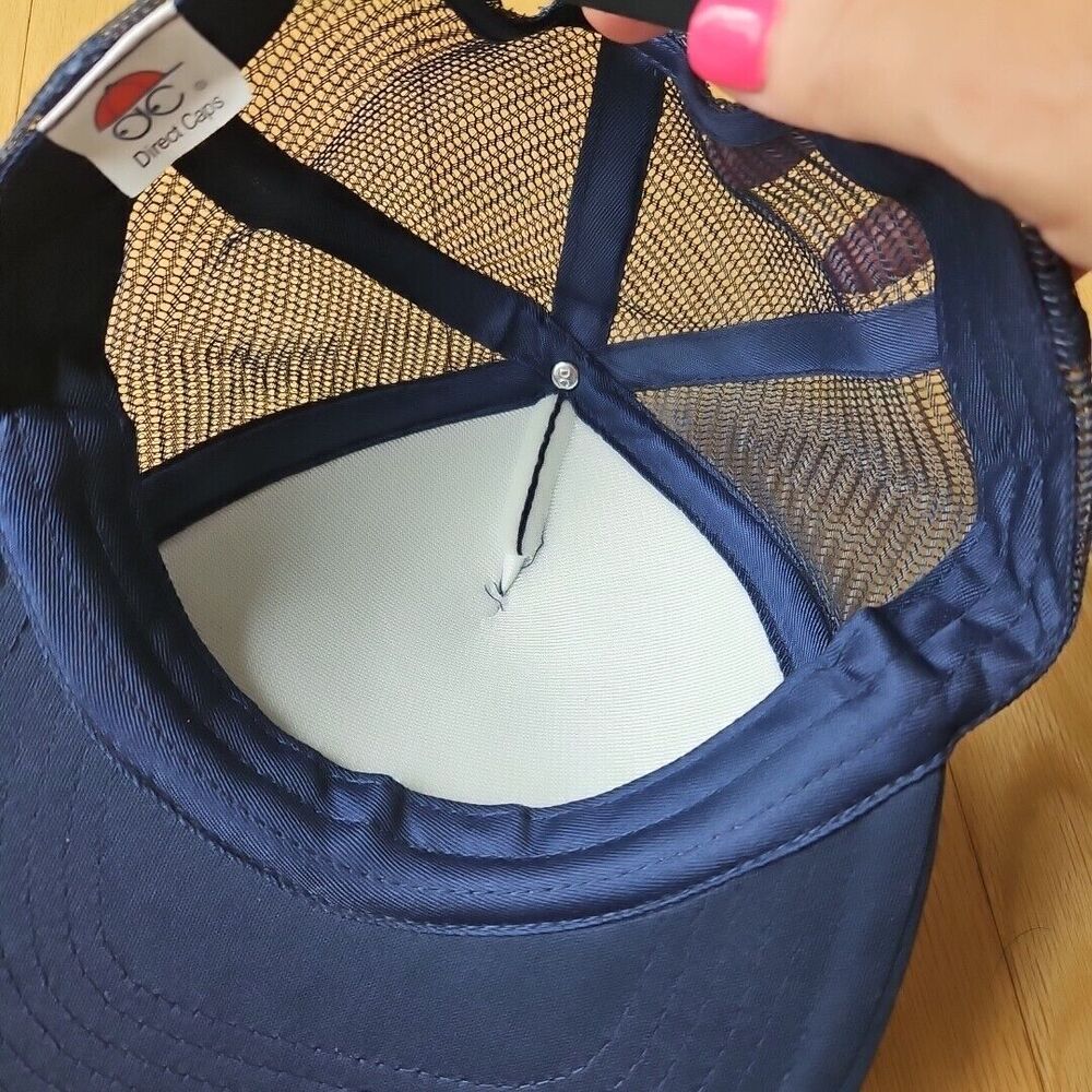 Don't Trip Trucker Hat Cap By Dozo Navy & Neon Green Snap Back - Picture 5 of 5